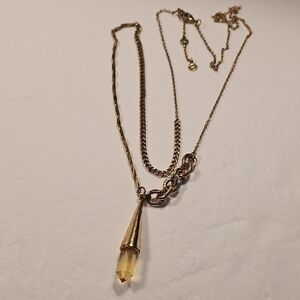 BaubleBar Gold Crystal & Goldtone Pendant on 36" Necklace